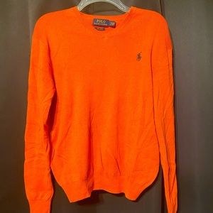 Orange Polo Ralph Lauren V Neck Sweater Small